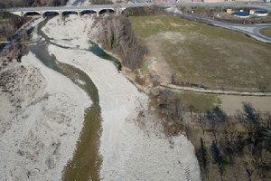 Torrente Arda, Lugagnano Val d’Arda, Vernasca, fine lavori aprile 2023, Piacenza , vista dall'alto