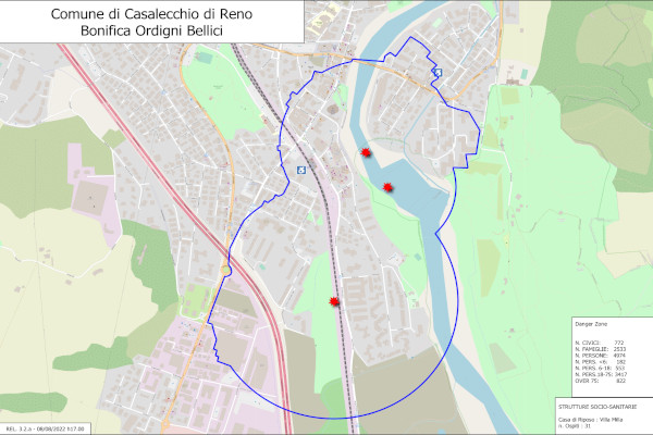 Casalecchio di Reno: danger zone disinnesco bomba