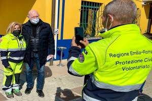Bonaccini inaugura la sede della protezione civile di Brescello, volontari, marzo 2022