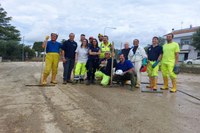 Volontari al lavoro, emergenza Marche, comune di Ostra, assessore priolo