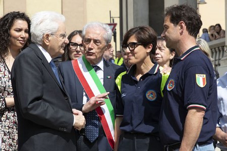 Presidente Mattarella a Modigliana, alluvione maggio 2023, volontari, presidente Bonaccini
