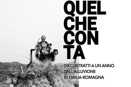 Copertina del volume "Quel che conta - Dieci ritratti a un anno dall’alluvione in Emilia-Romagna", 2024