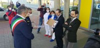 Flash mob dei volontari di protezione civile a Ferrara